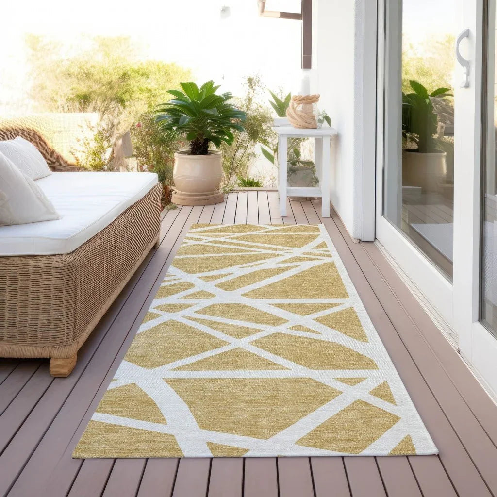 Zephina Gold Washable Indoor-Outdoor Rug-Outdoor Rugs-LOOMLAN Rugs-LOOMLAN