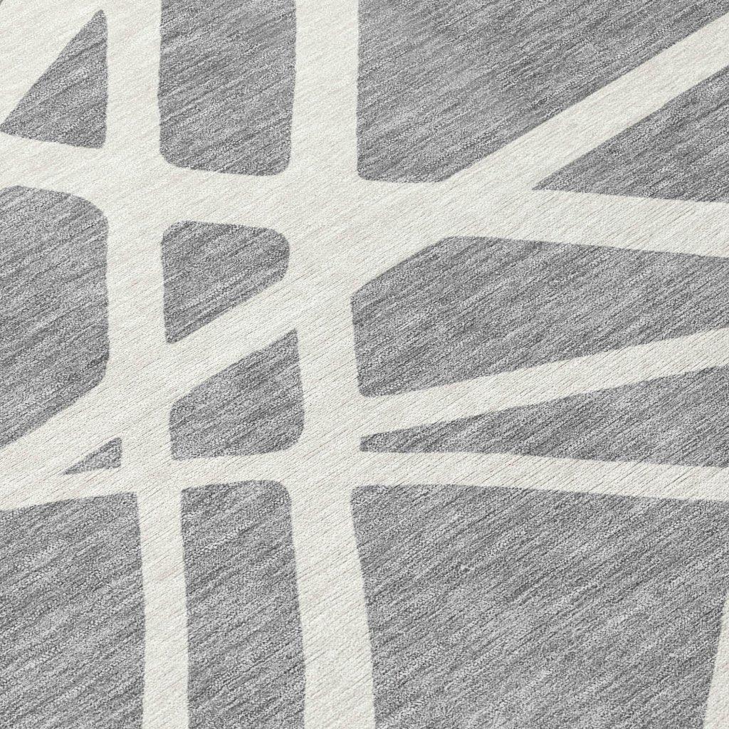 Zephina Gray Washable Indoor-Outdoor Rug-Outdoor Rugs-LOOMLAN Rugs-LOOMLAN