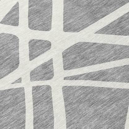 Zephina Gray Washable Indoor-Outdoor Rug-Outdoor Rugs-LOOMLAN Rugs-LOOMLAN