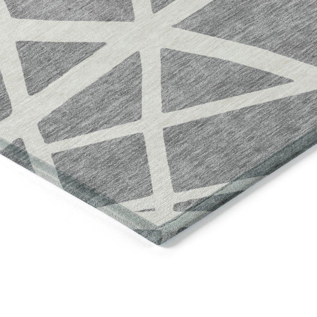Zephina Gray Washable Indoor-Outdoor Rug-Outdoor Rugs-LOOMLAN Rugs-LOOMLAN