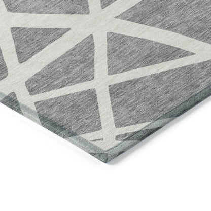 Zephina Gray Washable Indoor-Outdoor Rug-Outdoor Rugs-LOOMLAN Rugs-LOOMLAN
