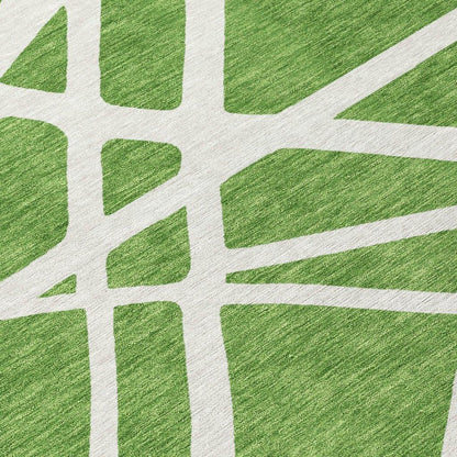 Zephina Green Washable Indoor-Outdoor Rug-Outdoor Rugs-LOOMLAN Rugs-LOOMLAN