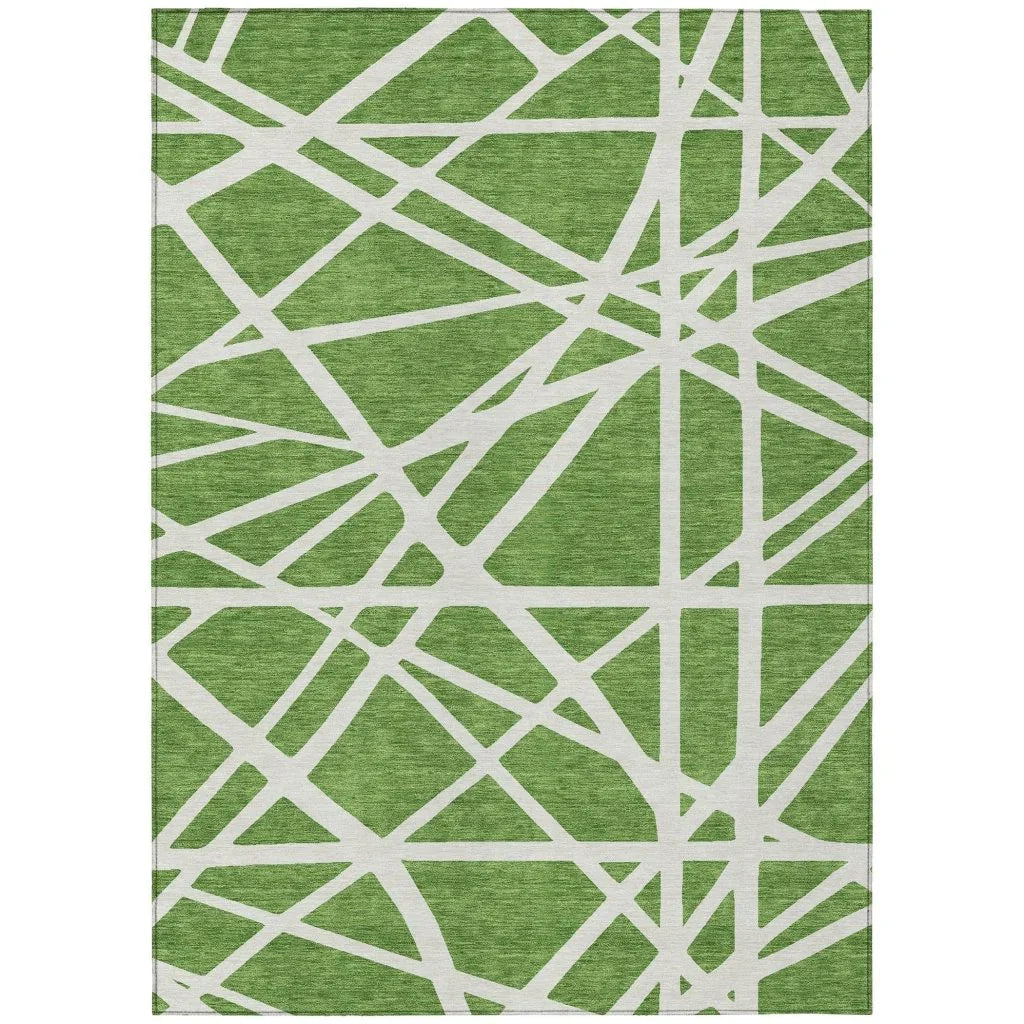 Zephina Green Washable Indoor-Outdoor Rug-Outdoor Rugs-LOOMLAN Rugs-2'6" x 3'10"-LOOMLAN