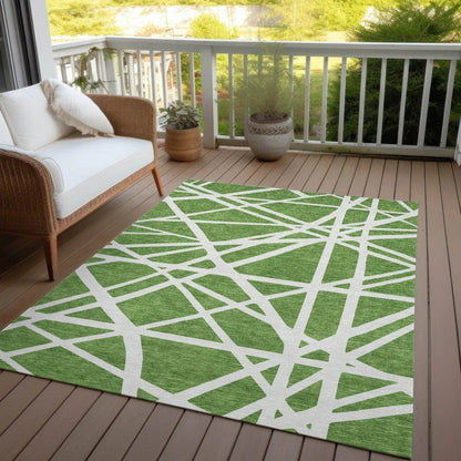 Zephina Green Washable Indoor-Outdoor Rug-Outdoor Rugs-LOOMLAN Rugs-LOOMLAN