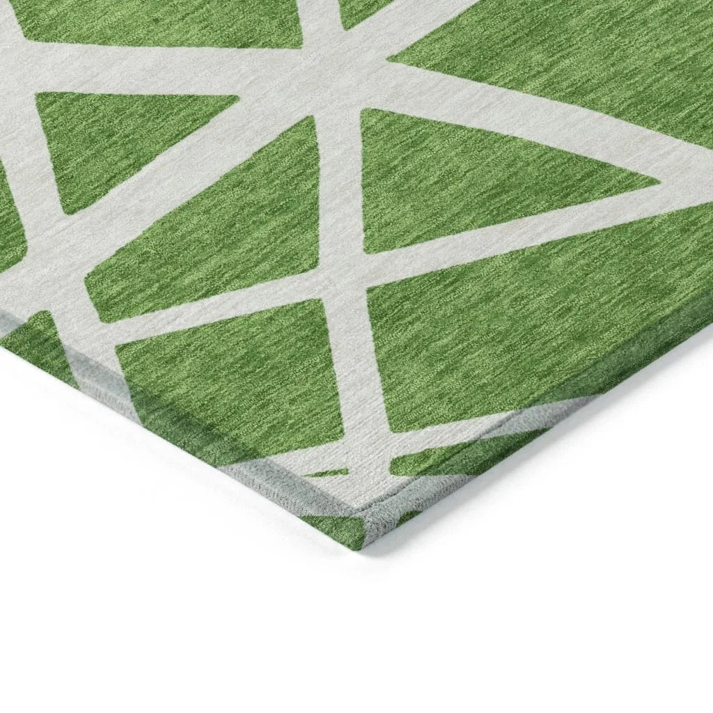 Zephina Green Washable Indoor-Outdoor Rug-Outdoor Rugs-LOOMLAN Rugs-LOOMLAN