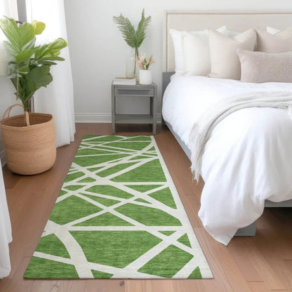 Zephina Green Washable Indoor-Outdoor Rug-Outdoor Rugs-LOOMLAN Rugs-LOOMLAN