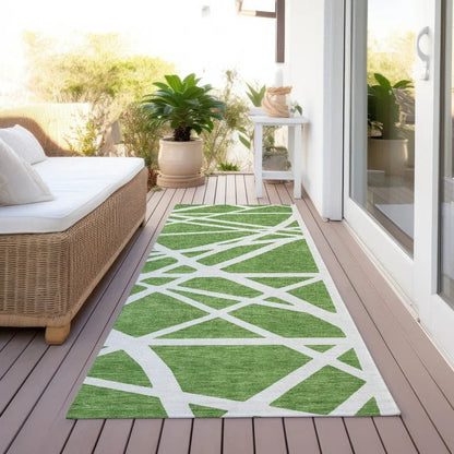 Zephina Green Washable Indoor-Outdoor Rug-Outdoor Rugs-LOOMLAN Rugs-LOOMLAN