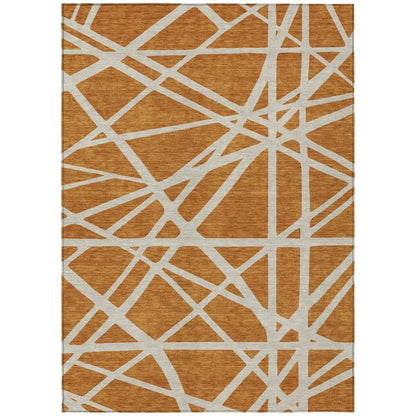 Zephina Orange Washable Indoor-Outdoor Rug-Outdoor Rugs-LOOMLAN Rugs-2'6" x 3'10"-LOOMLAN