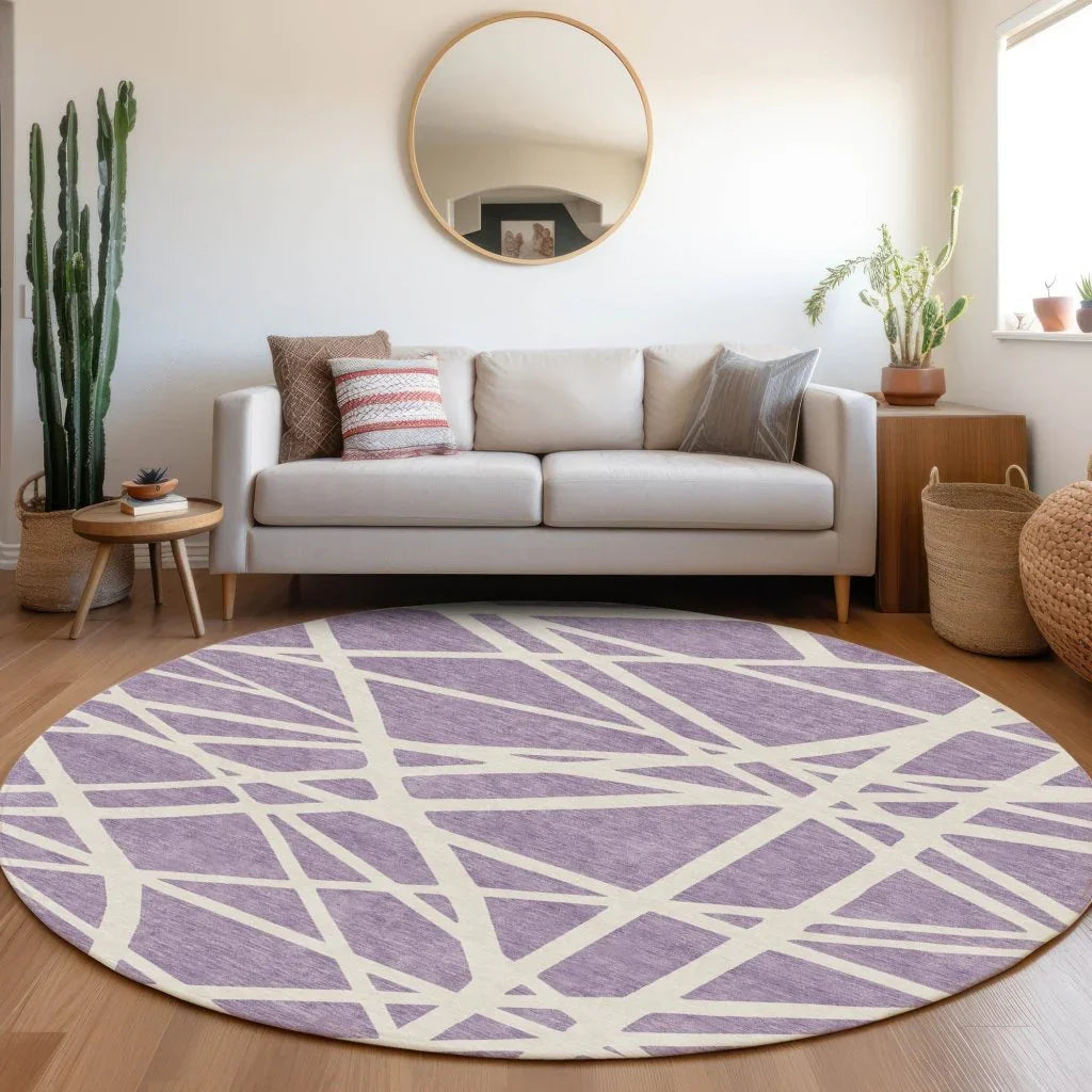 Zephina Purple Washable Indoor-Outdoor Rug-Outdoor Rugs-LOOMLAN Rugs-LOOMLAN