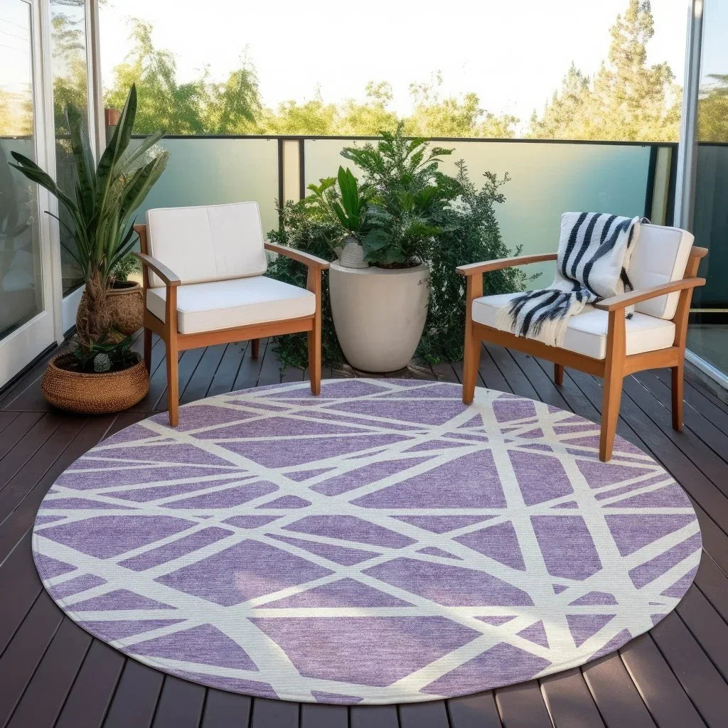 Zephina Purple Washable Indoor-Outdoor Rug-Outdoor Rugs-LOOMLAN Rugs-LOOMLAN