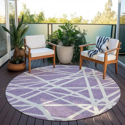 Zephina Purple Washable Indoor-Outdoor Rug-Outdoor Rugs-LOOMLAN Rugs-LOOMLAN
