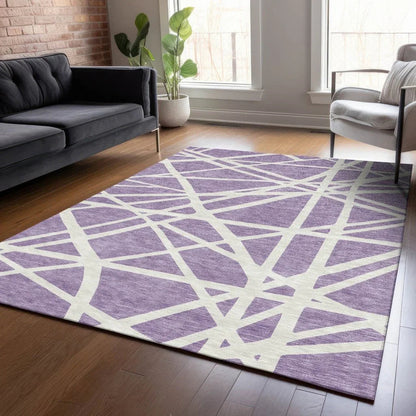 Zephina Purple Washable Indoor-Outdoor Rug-Outdoor Rugs-LOOMLAN Rugs-LOOMLAN