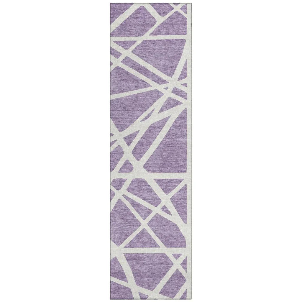 Zephina Purple Washable Indoor-Outdoor Rug-Outdoor Rugs-LOOMLAN Rugs-2'3" x 7'6"-LOOMLAN