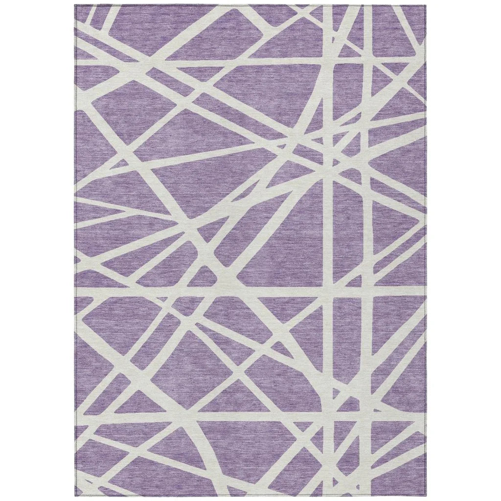Zephina Purple Washable Indoor-Outdoor Rug-Outdoor Rugs-LOOMLAN Rugs-2'6" x 3'10"-LOOMLAN