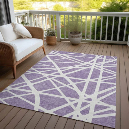 Zephina Purple Washable Indoor-Outdoor Rug-Outdoor Rugs-LOOMLAN Rugs-LOOMLAN