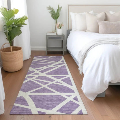 Zephina Purple Washable Indoor-Outdoor Rug-Outdoor Rugs-LOOMLAN Rugs-LOOMLAN
