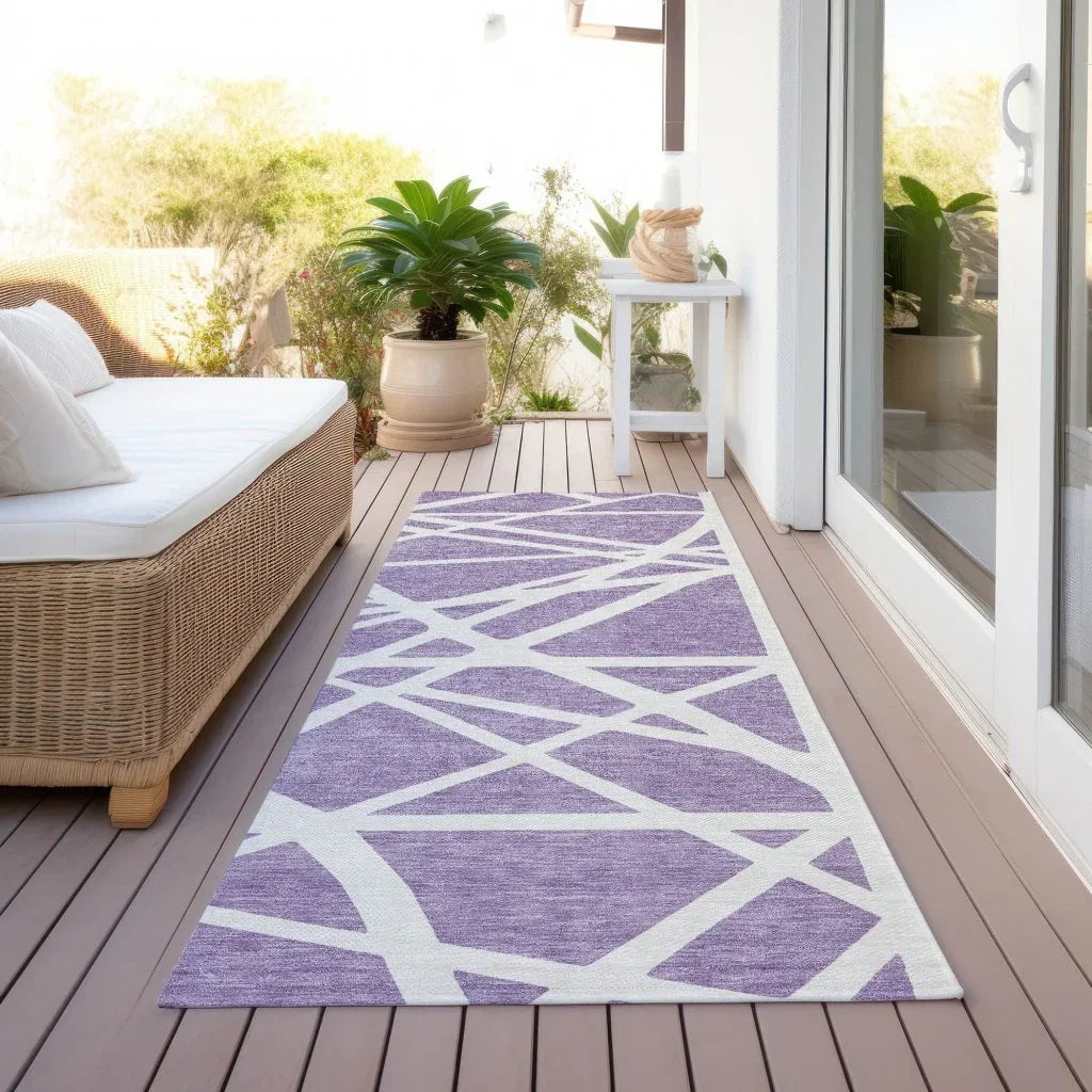 Zephina Purple Washable Indoor-Outdoor Rug-Outdoor Rugs-LOOMLAN Rugs-LOOMLAN