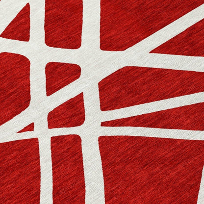 Zephina Red Washable Indoor-Outdoor Rug-Outdoor Rugs-LOOMLAN Rugs-LOOMLAN