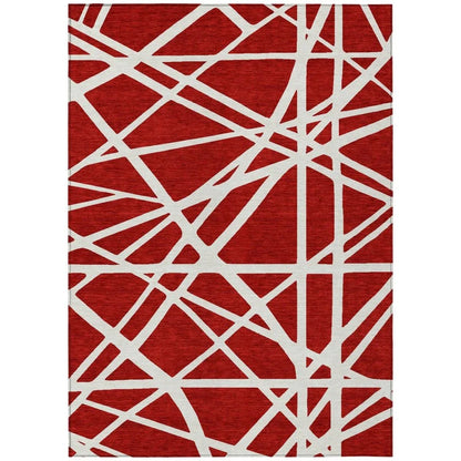 Zephina Red Washable Indoor-Outdoor Rug-Outdoor Rugs-LOOMLAN Rugs-2'6" x 3'10"-LOOMLAN