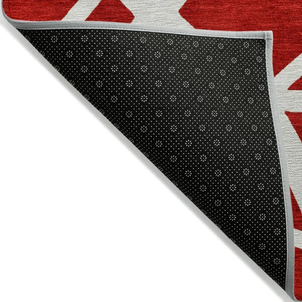 Zephina Red Washable Indoor-Outdoor Rug-Outdoor Rugs-LOOMLAN Rugs-LOOMLAN