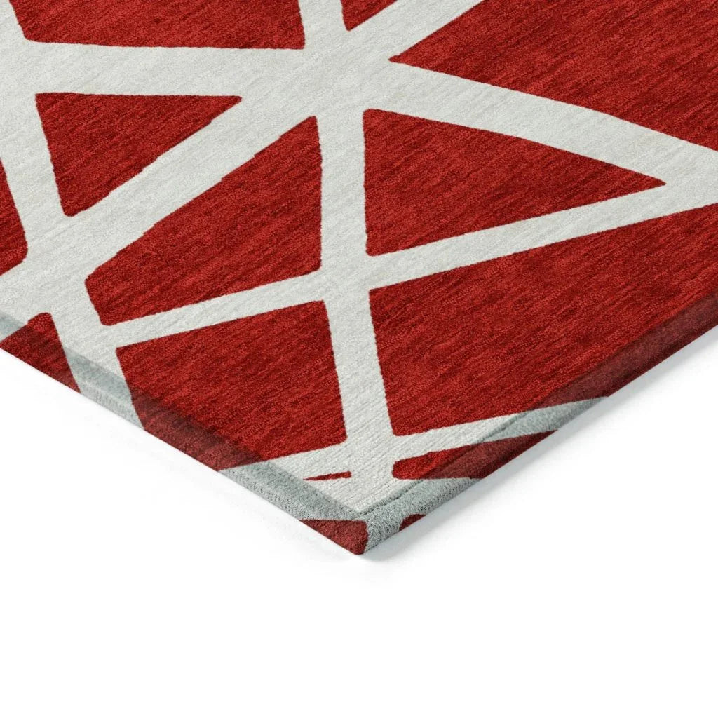 Zephina Red Washable Indoor-Outdoor Rug-Outdoor Rugs-LOOMLAN Rugs-LOOMLAN