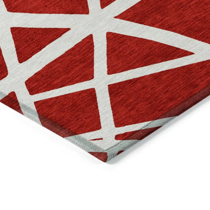 Zephina Red Washable Indoor-Outdoor Rug-Outdoor Rugs-LOOMLAN Rugs-LOOMLAN