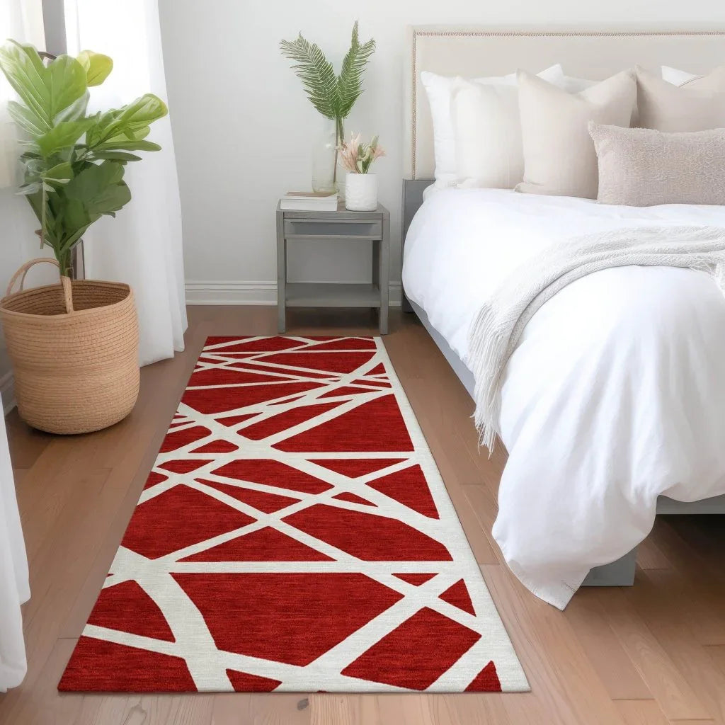 Zephina Red Washable Indoor-Outdoor Rug-Outdoor Rugs-LOOMLAN Rugs-LOOMLAN