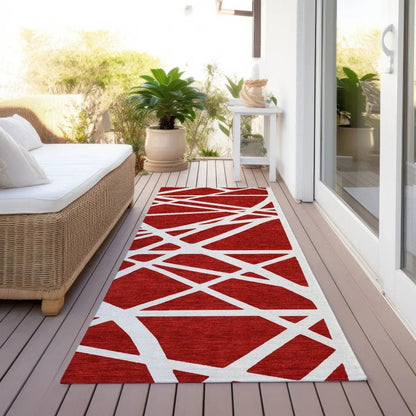 Zephina Red Washable Indoor-Outdoor Rug-Outdoor Rugs-LOOMLAN Rugs-LOOMLAN