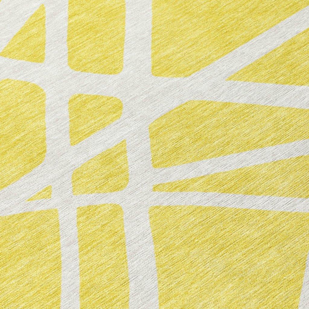 Zephina Yellow Washable Indoor-Outdoor Rug-Outdoor Rugs-LOOMLAN Rugs-LOOMLAN