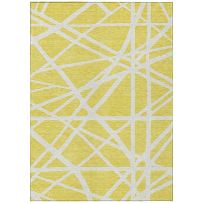 Zephina Yellow Washable Indoor-Outdoor Rug-Outdoor Rugs-LOOMLAN Rugs-2'6" x 3'10"-LOOMLAN