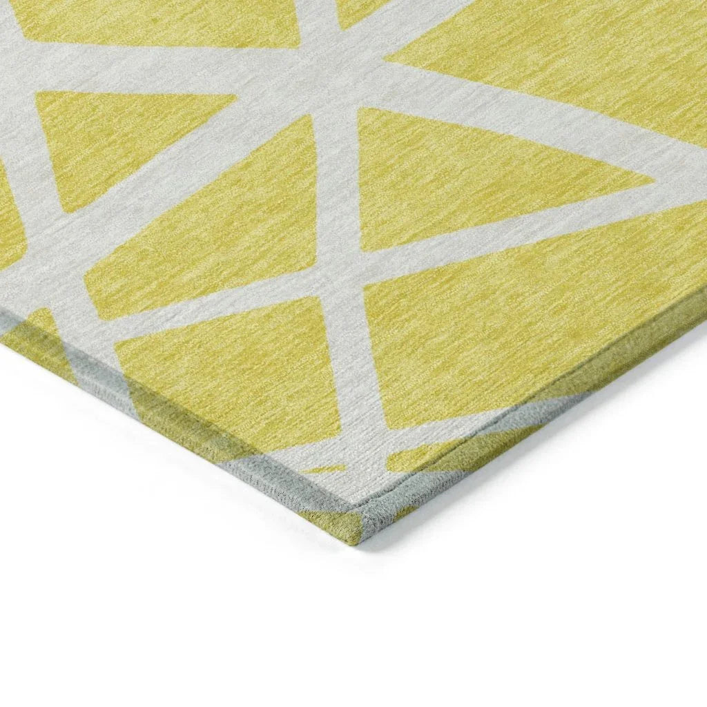 Zephina Yellow Washable Indoor-Outdoor Rug-Outdoor Rugs-LOOMLAN Rugs-LOOMLAN