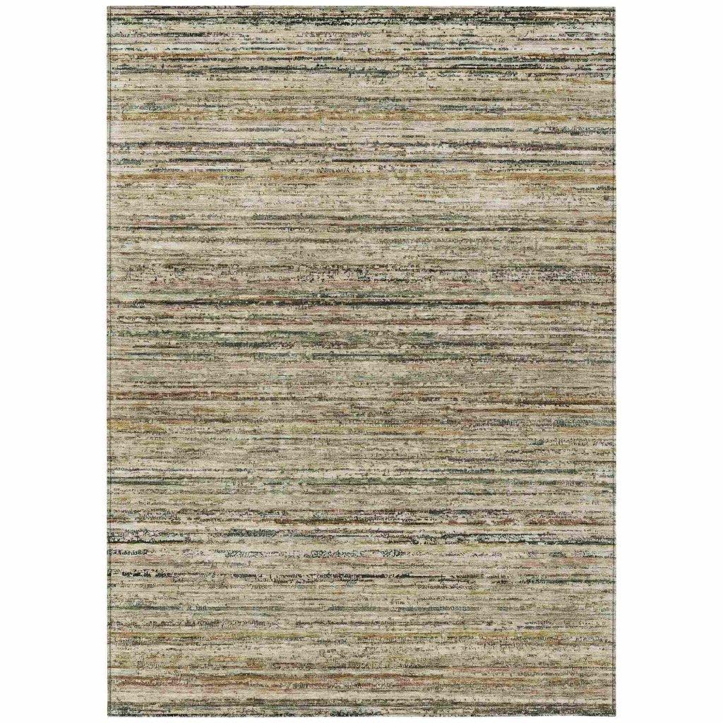 Zephyna Brown Washable Indoor - Outdoor Rug - LOOMLAN - LOOMLAN Rugs - Outdoor Rugs