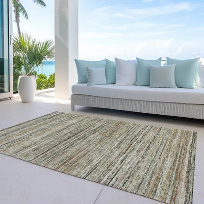 Zephyna Brown Washable Indoor - Outdoor Rug - LOOMLAN - LOOMLAN Rugs - Outdoor Rugs