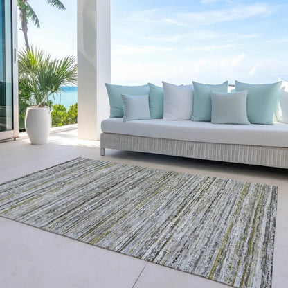 Zephyna Gray Washable Indoor - Outdoor Rug - LOOMLAN - LOOMLAN Rugs - Outdoor Rugs