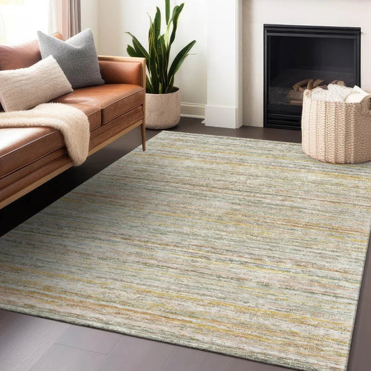 Zephyna Green Washable Indoor - Outdoor Rug - LOOMLAN - LOOMLAN Rugs - Outdoor Rugs