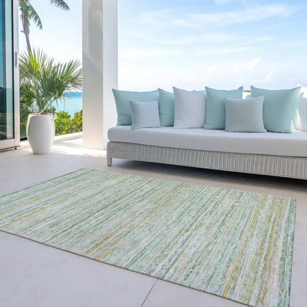 Zephyna Mint Washable Indoor - Outdoor Rug - LOOMLAN - LOOMLAN Rugs - Outdoor Rugs
