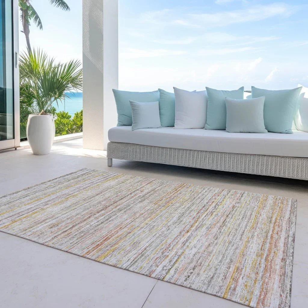 Zephyna Orange Washable Indoor - Outdoor Rug - LOOMLAN - LOOMLAN Rugs - Outdoor Rugs