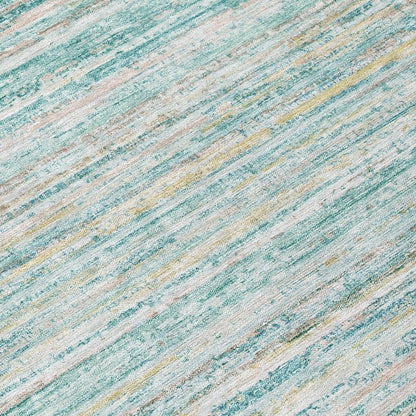 Zephyna Teal Washable Indoor - Outdoor Rug - LOOMLAN - LOOMLAN Rugs - Outdoor Rugs
