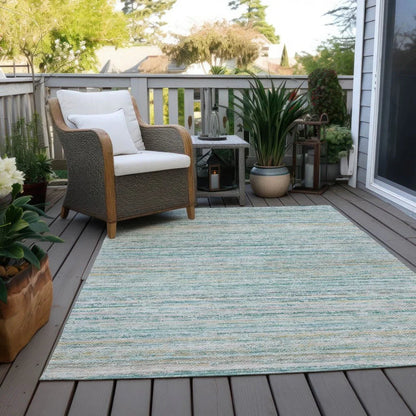 Zephyna Teal Washable Indoor - Outdoor Rug - LOOMLAN - LOOMLAN Rugs - Outdoor Rugs