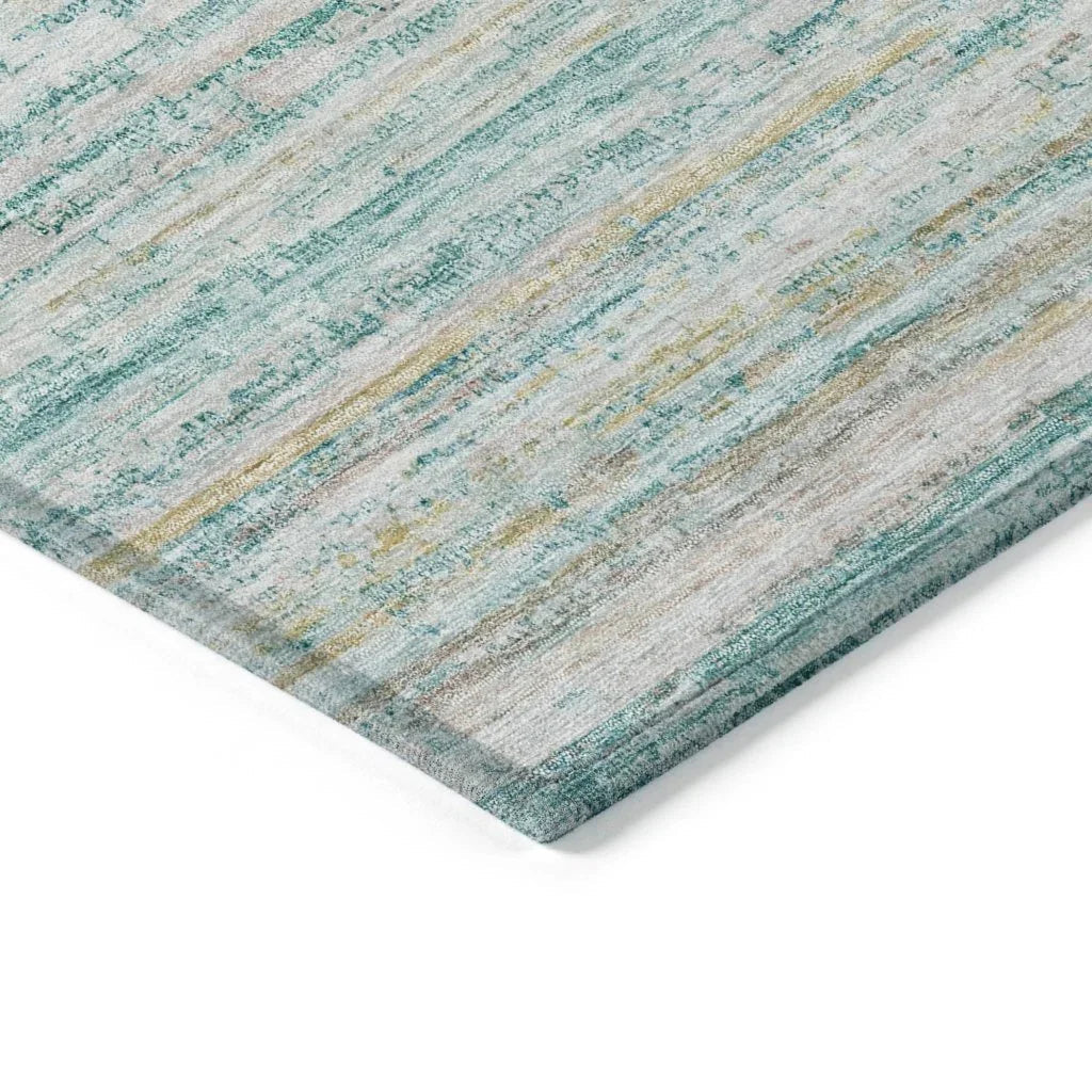 Zephyna Teal Washable Indoor - Outdoor Rug - LOOMLAN - LOOMLAN Rugs - Outdoor Rugs