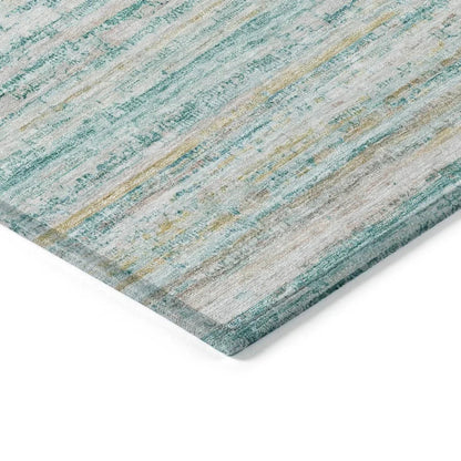 Zephyna Teal Washable Indoor - Outdoor Rug - LOOMLAN - LOOMLAN Rugs - Outdoor Rugs