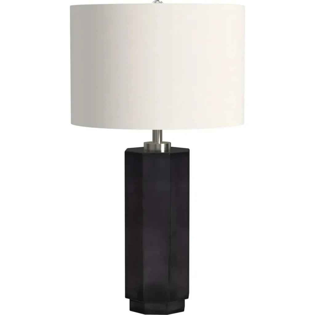 Zeus Glass Smoke Grey Table Lamp - LOOMLAN - Bassett Mirror - Table Lamps