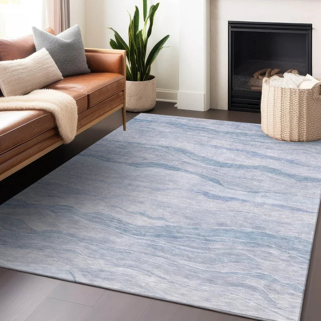 Zevalyn Blue Washable Indoor - Outdoor Rug - LOOMLAN - LOOMLAN Rugs - Outdoor Rugs