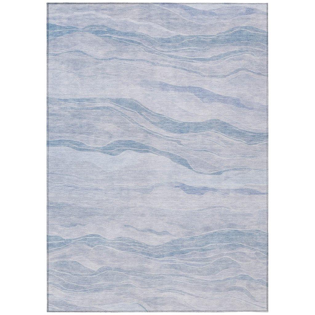 Zevalyn Blue Washable Indoor - Outdoor Rug - LOOMLAN - LOOMLAN Rugs - Outdoor Rugs