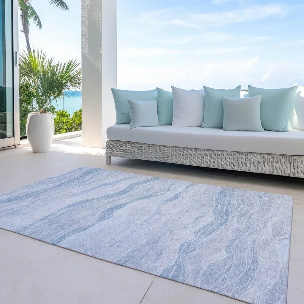 Zevalyn Blue Washable Indoor - Outdoor Rug - LOOMLAN - LOOMLAN Rugs - Outdoor Rugs