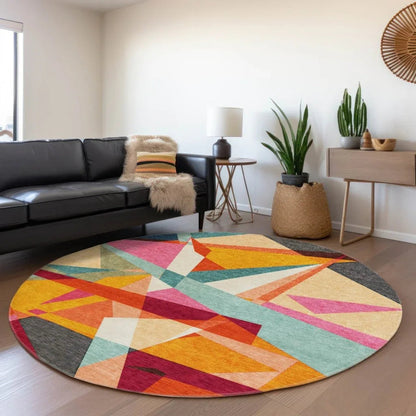 Zexture Orange Washable Indoor - Outdoor Rug - LOOMLAN - LOOMLAN Rugs - Outdoor Rugs