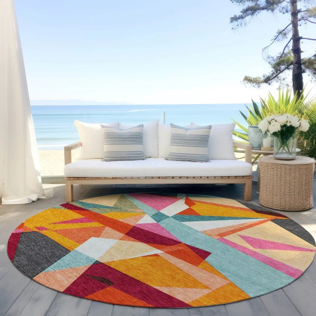 Zexture Orange Washable Indoor - Outdoor Rug - LOOMLAN - LOOMLAN Rugs - Outdoor Rugs