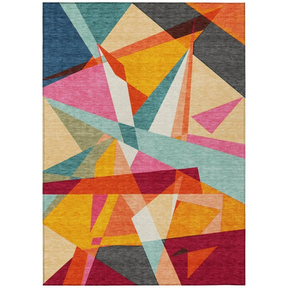 Zexture Orange Washable Indoor - Outdoor Rug - LOOMLAN - LOOMLAN Rugs - Outdoor Rugs