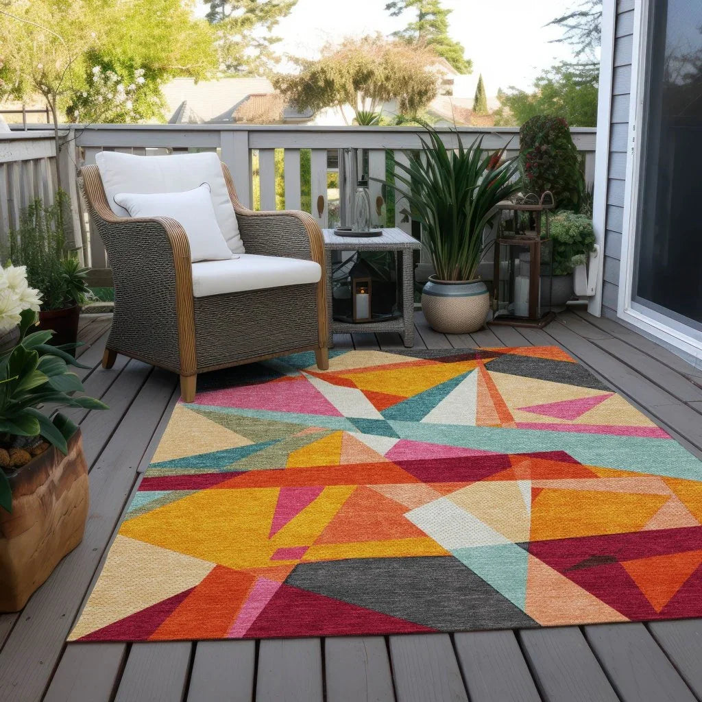 Zexture Orange Washable Indoor - Outdoor Rug - LOOMLAN - LOOMLAN Rugs - Outdoor Rugs