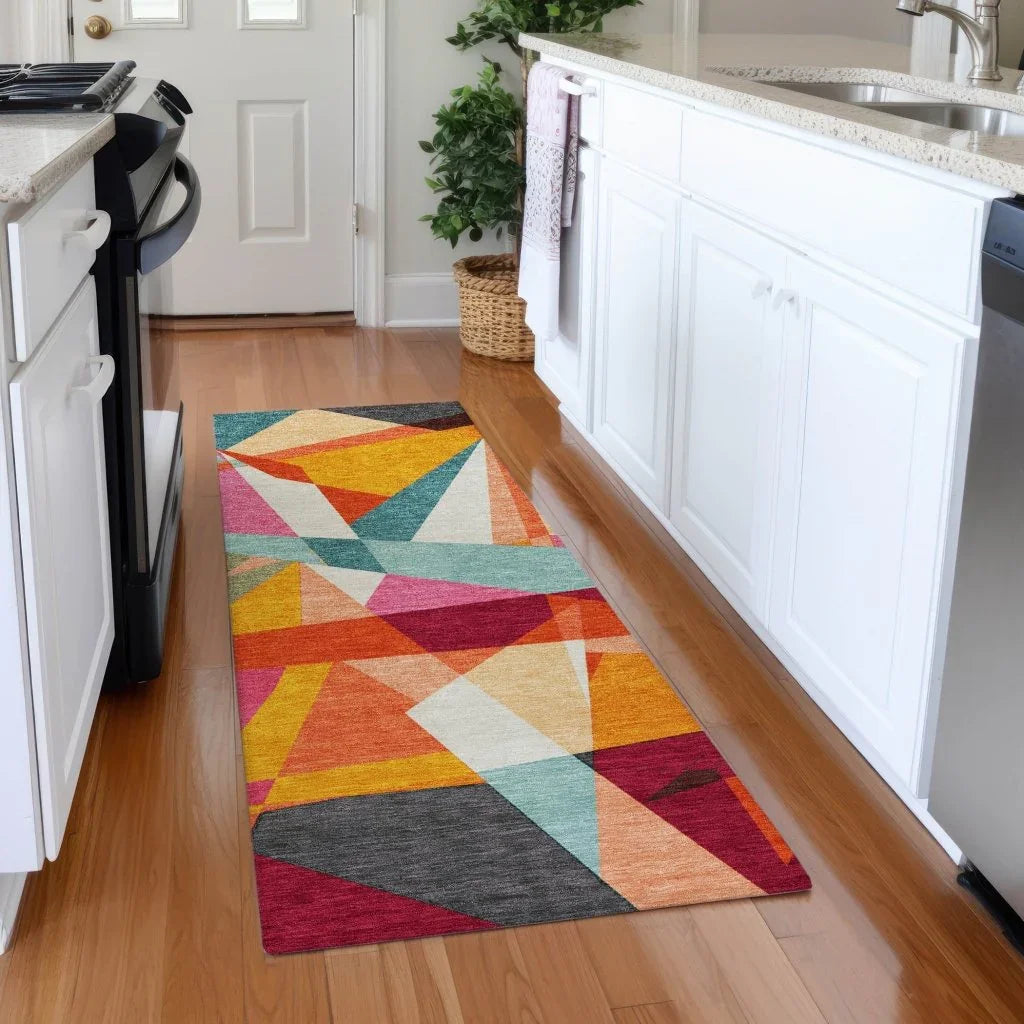 Zexture Orange Washable Indoor - Outdoor Rug - LOOMLAN - LOOMLAN Rugs - Outdoor Rugs
